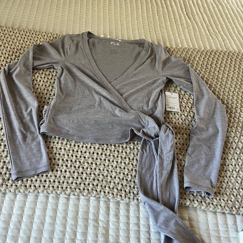 FLX Women's Purple/Gray Wrap Top